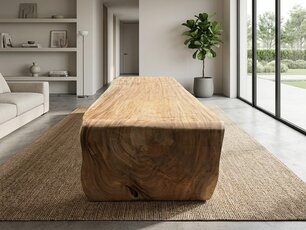 Boomstamtafel L met 1 vaste poot 120/125x310cm