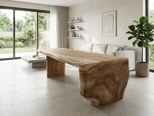 Boomstamtafel L met 1 vaste poot 85/100x255cm
