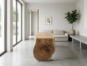 Boomstamtafel L met 1 vaste poot 75/100x260cm