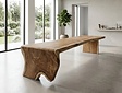 Boomstamtafel L met 1 vaste poot 85/105x345cm