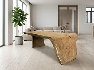 Boomstamtafel L met 1 vaste poot 105/125x225cm
