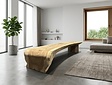 Boomstam salontafel L met 1 vaste poot 60/80x280cm