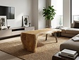 Boomstam salontafel L met 1 vaste poot 50/65x150cm