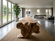 Boomstamtafel L met 1 vaste poot 80/125x600cm