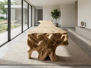 Boomstamtafel L met 1 vaste poot 80/125x625cm