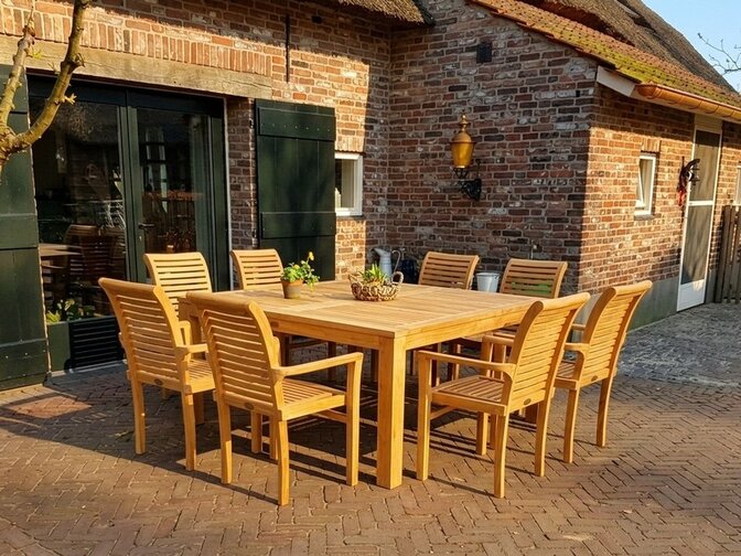 8 persoons tuinset Venice 160 met 8 stoelen Lucca