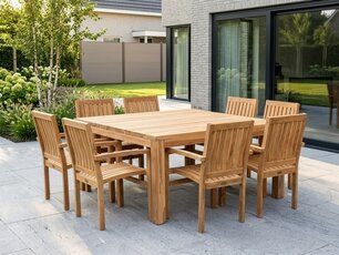 Tuinset Napoli 160 + 8 stapelstoelen