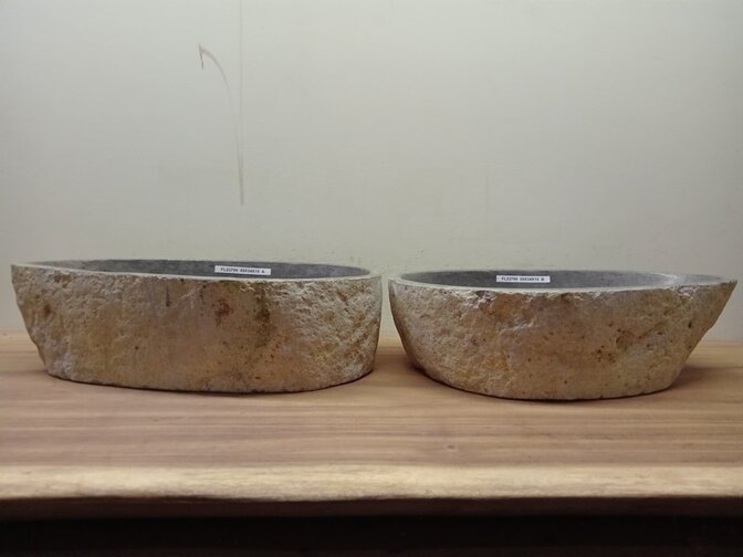 2 waskommen uit 1 steen - 55x31x15cm - FL23799