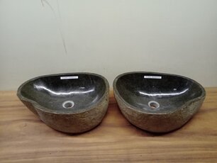 2 waskommen uit 1 steen - 47x35x15cm - FL23800