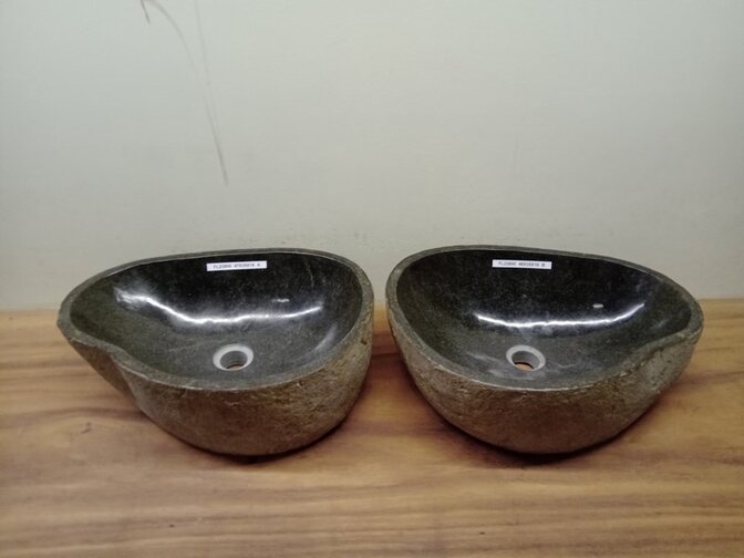 2 waskommen uit 1 steen - 47x35x15cm - FL23800