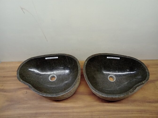 2 waskommen uit 1 steen - 47x35x15cm - FL23800