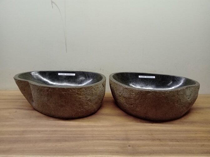2 waskommen uit 1 steen - 47x35x15cm - FL23800