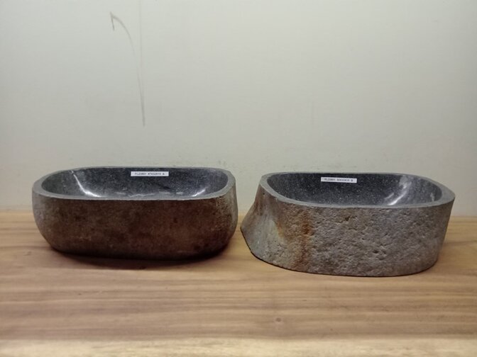 2 waskommen uit 1 steen - 47x32x15cm - FL23801