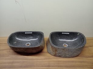 2 waskommen uit 1 steen - 47x32x15cm - FL23801