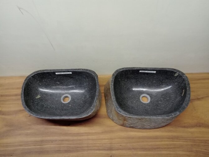 2 waskommen uit 1 steen - 47x32x15cm - FL23801
