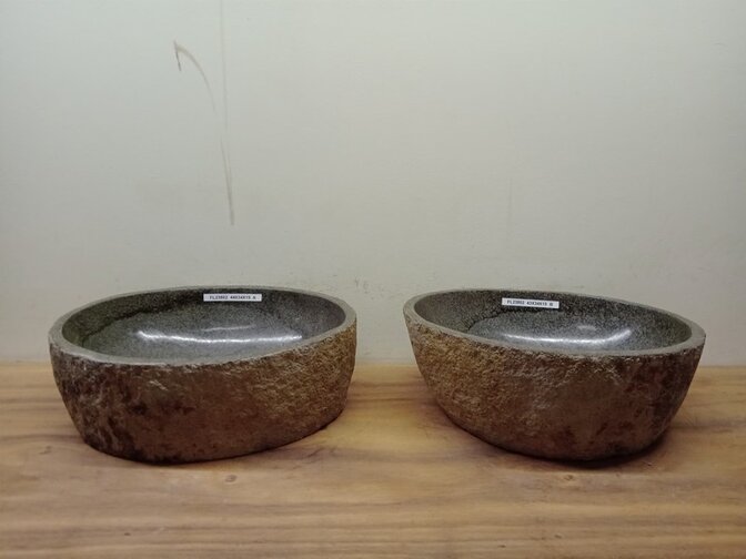 2 waskommen uit 1 steen - 44x39x15cm - FL23802