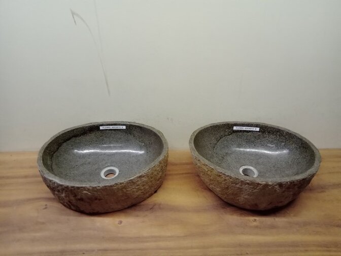 2 waskommen uit 1 steen - 44x39x15cm - FL23802