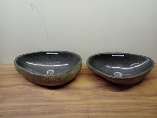 2 waskommen uit 1 steen - 54x31x15cm - FL23803