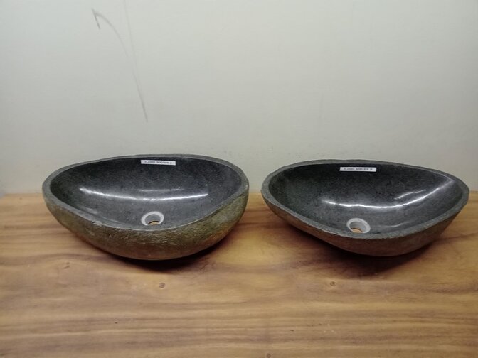 2 waskommen uit 1 steen - 54x31x15cm - FL23803