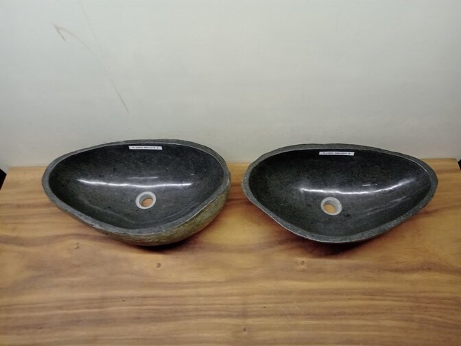 2 waskommen uit 1 steen - 54x31x15cm - FL23803