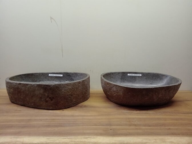 2 waskommen uit 1 steen - 52x31x15cm - FL23804
