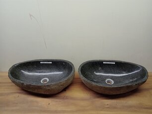 2 waskommen uit 1 steen - 54x30x15cm - FL23805