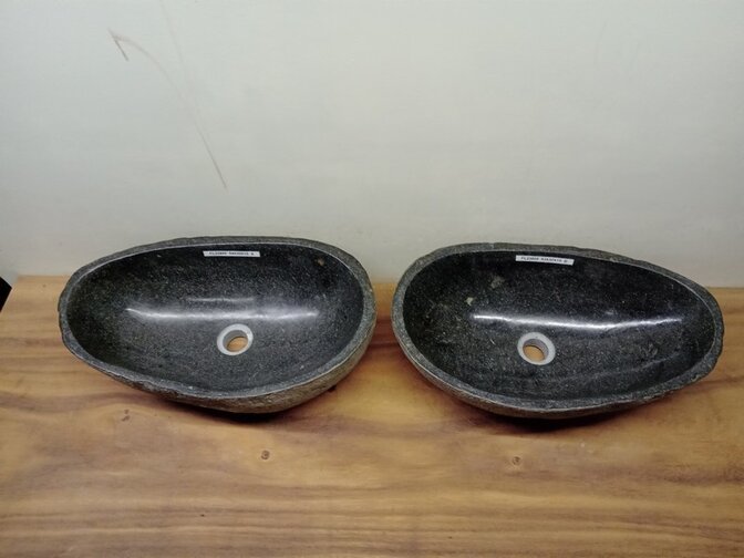 2 waskommen uit 1 steen - 54x30x15cm - FL23805