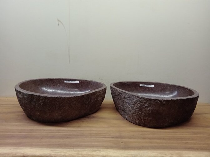 2 waskommen uit 1 steen - 51x40x15cm - FL23806