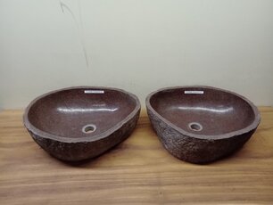 2 waskommen uit 1 steen - 51x40x15cm - FL23806