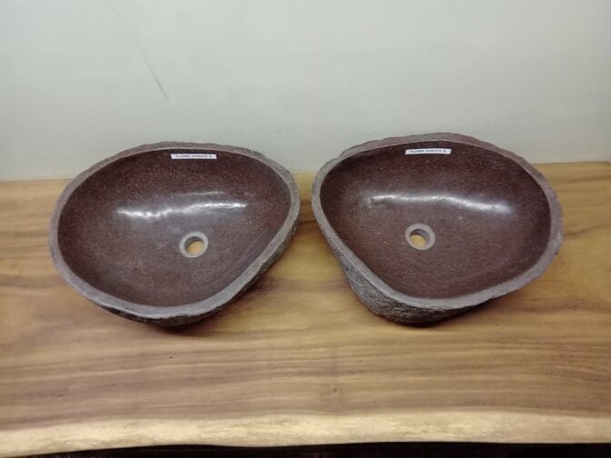 2 waskommen uit 1 steen - 51x40x15cm - FL23806