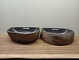 2 waskommen uit 1 steen - 49x38x15cm - FL23807