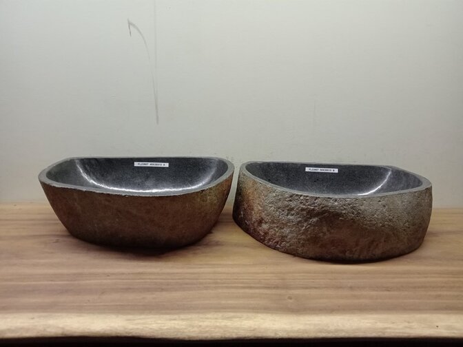 2 waskommen uit 1 steen - 49x38x15cm - FL23807