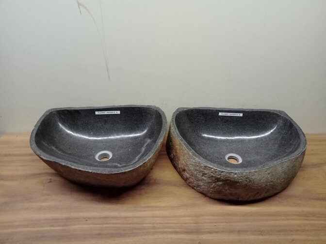 2 waskommen uit 1 steen - 49x38x15cm - FL23807