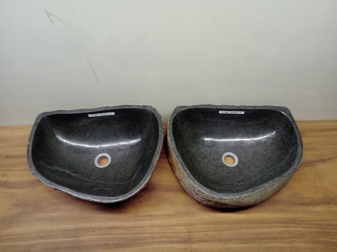 2 waskommen uit 1 steen - 49x38x15cm - FL23807