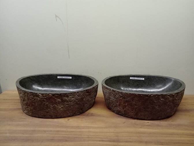 2 waskommen uit 1 steen - 51x33x15cm - FL23808