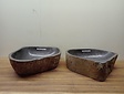 2 waskommen uit 1 steen - 42x41x15cm - FL23809