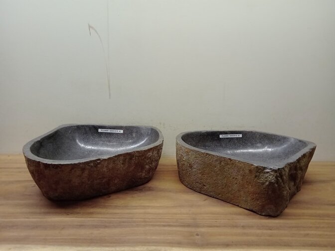 2 waskommen uit 1 steen - 42x41x15cm - FL23809