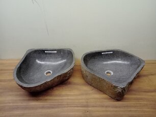 2 waskommen uit 1 steen - 42x41x15cm - FL23809
