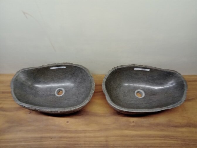 2 waskommen uit 1 steen - 52x33x15cm - FL23810