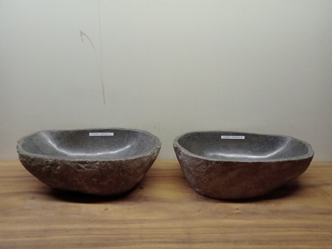 2 waskommen uit 1 steen - 52x33x15cm - FL23810
