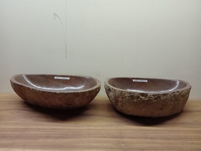 2 waskommen uit 1 steen - 52x38x15cm - FL23811