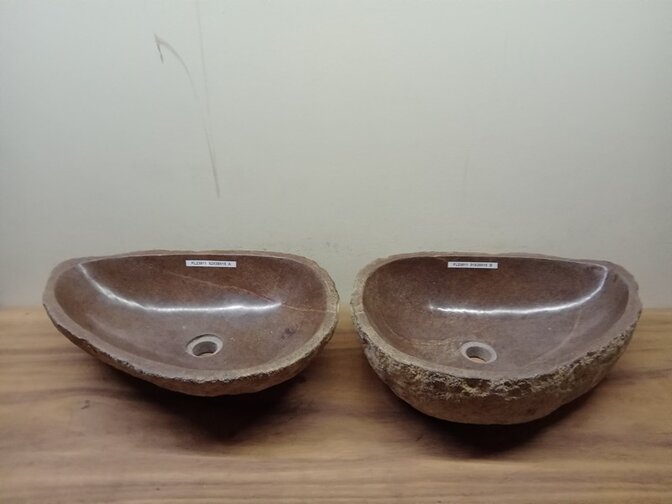 2 waskommen uit 1 steen - 52x38x15cm - FL23811