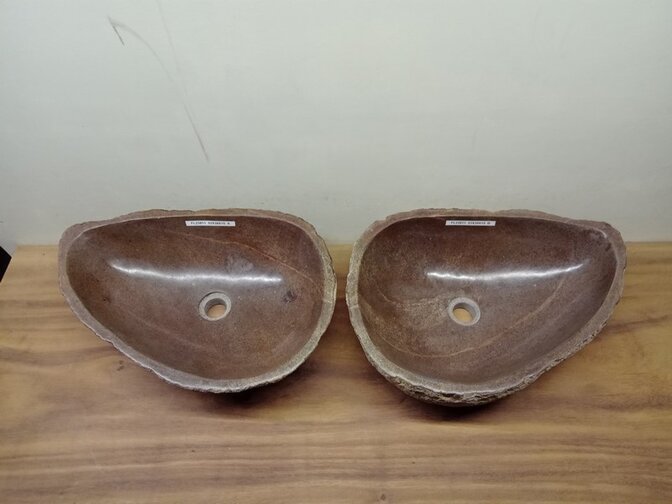 2 waskommen uit 1 steen - 52x38x15cm - FL23811