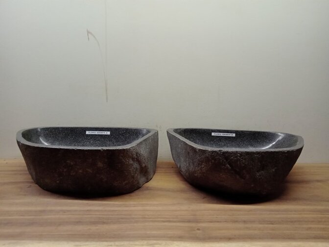 2 waskommen uit 1 steen - 52x38x15cm - FL23812