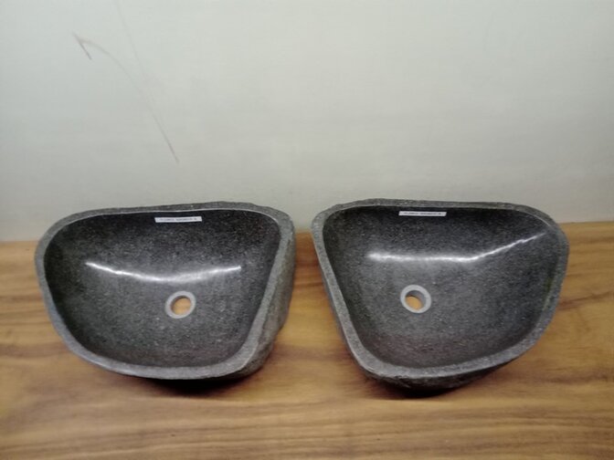 2 waskommen uit 1 steen - 52x38x15cm - FL23812