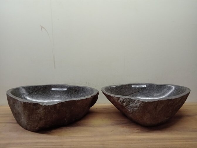 2 waskommen uit 1 steen - 52x39x15cm - FL23813