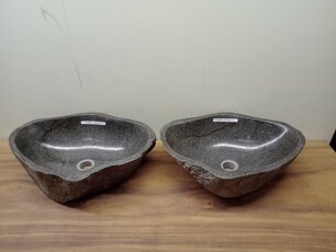 2 waskommen uit 1 steen - 52x39x15cm - FL23813