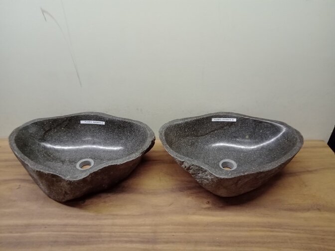 2 waskommen uit 1 steen - 52x39x15cm - FL23813