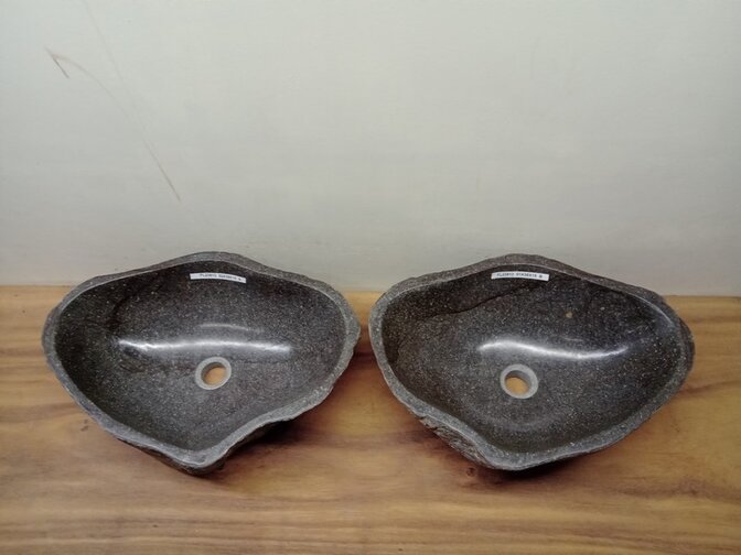 2 waskommen uit 1 steen - 52x39x15cm - FL23813