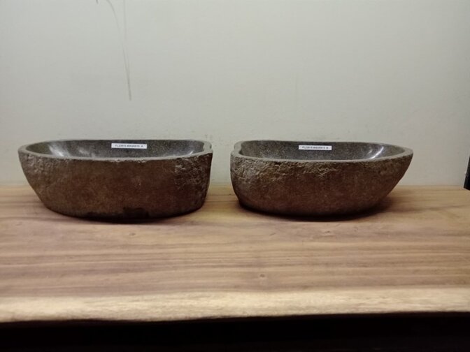 2 waskommen uit 1 steen - 48x29x15cm - FL23815